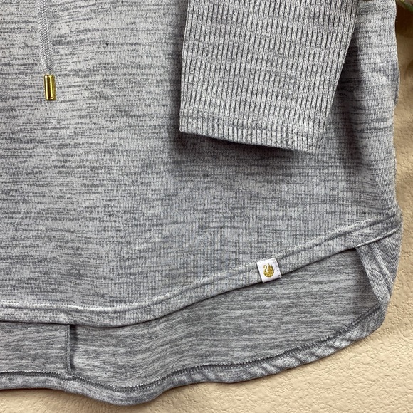 •Life Worx• SLOUCHY |mottled gray| drawstring [cowl neck] w <raglan sleeves> - Picture 4 of 10